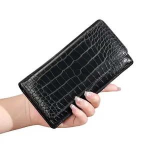 Crocodile Pattern Long Wallet for Women Large Capacity PU Leather Purse with 14 Card Slots 2 Cash Pockets Phone Holder Zipper Coin Purse Handheld Clutch