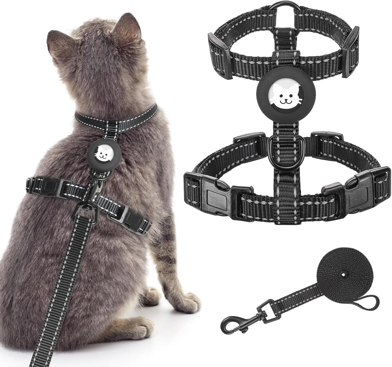 Black Reflective (Both Buckles on Chest)