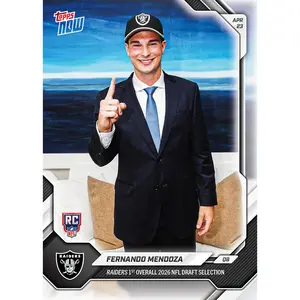 2026 Topps NOW NFL Fernando Mendoza - Raiders 1st Overall 2026 NFL Draft Selection #FMEN