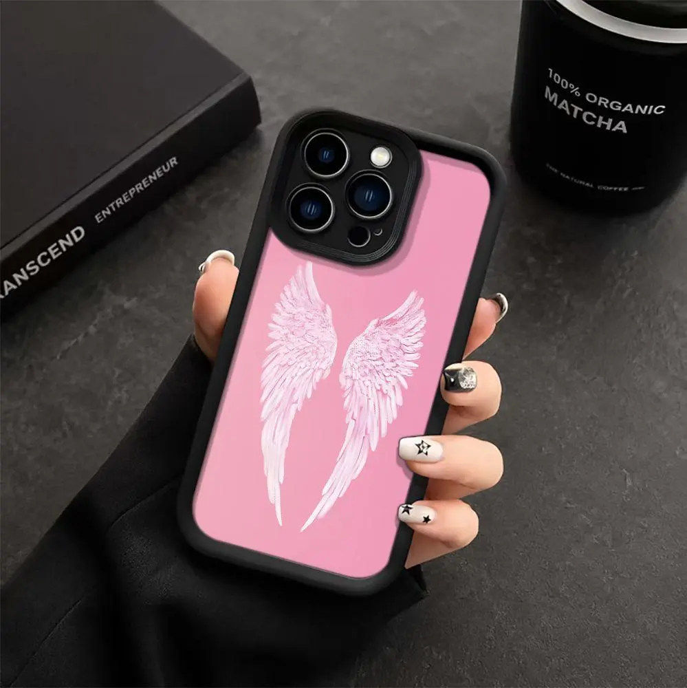 Y2K Angel Wings Aesthetic Soft Case Camera Protection for iPhone 17PROMAX 16 15 14 13 12 11 X series Coquette Angel Wings Phone Case