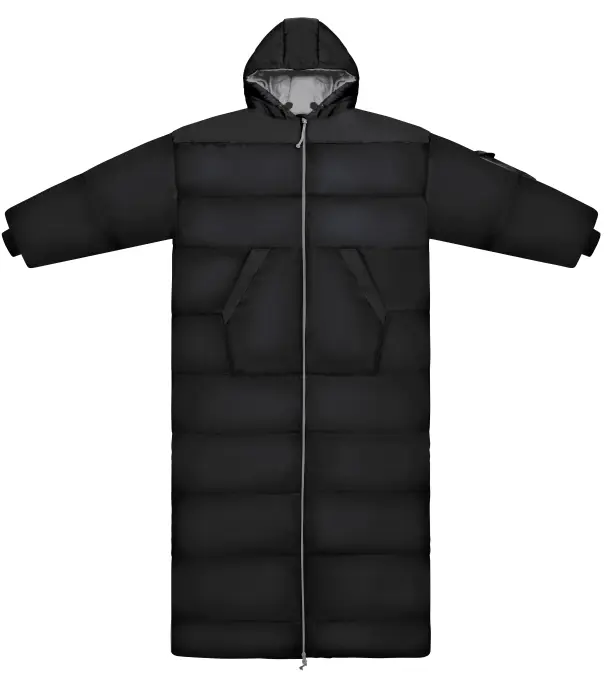 Balck Long Sleeve Sleeping Bag Jacket S-L