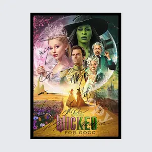 WICKED FOR GOOD MOVIE CAST SIGNED AUTOGRAPH POSTER PRINT v1
