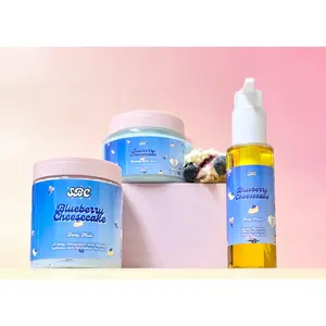 Blueberry Cheesecake Body Bundle - Nectar and Foaming Cleanser with Skin Care Benefits - Includes Cream Jar & VAC Jar