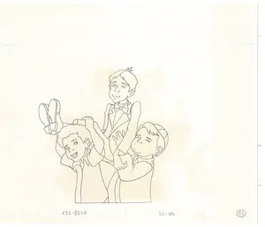 Little Rascals 2 LOT Production Animation Cel Drawings with Alfalfa from Hanna Barbera 1982-83 L4