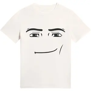 Man Face Smirk Meme T-Shirt | Roblox Smirk Face | Internet Meme Graphic | Minimalist Cartoon Face | Funny Viral Meme Tee