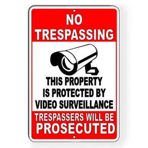 Security Camera in Use Warning Sign Outdoor Aluminum Poster 8 x 12 Inches for Home and Property Safety Protection