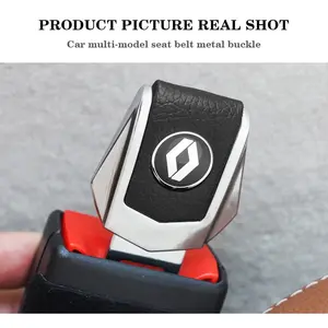 Renault Car Seat Belt Extender Lock Buckle with Identifier Letters, Dual-Function Safety Extension and Brand Display Interior Accessory