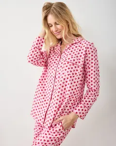 Mini Candy Hearts - Petite Long PJ Set - Pink Macaron