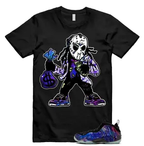 Galaxy Foamposite One 2025 Obsidian Black Anthracite Unisex Shirt Match JASON, Foamposite One Galaxy Outfit, Graphic Tees, Womenswear Top T-Shirt