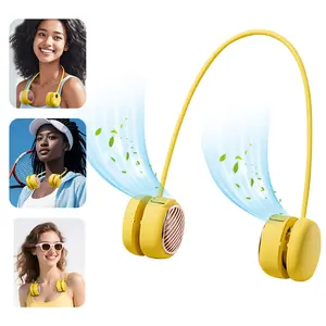 Portable Mini Bladeless Electric Fan, Adjustable 5-speed Suspended Neck halter Fans, Small Cooling Fan, Personal Fan for Outdoor Travel