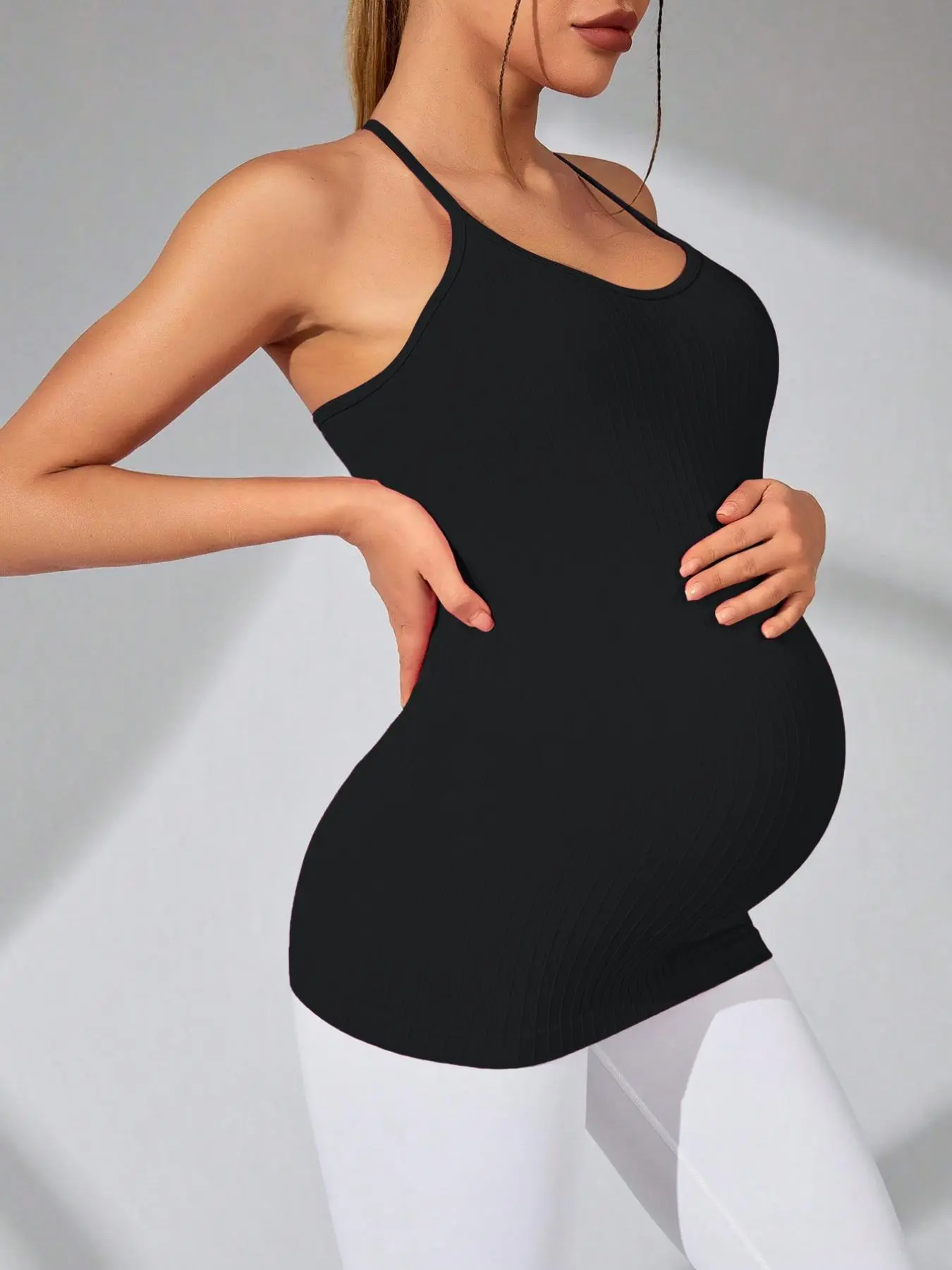 Women's Solid Color Pregnant Maternity Cami Top, Comfy Sleeveless Maternity Clothes, Prenatal Maternity Clothing for Summer, Maternity Wear, Pregnancy Clothes