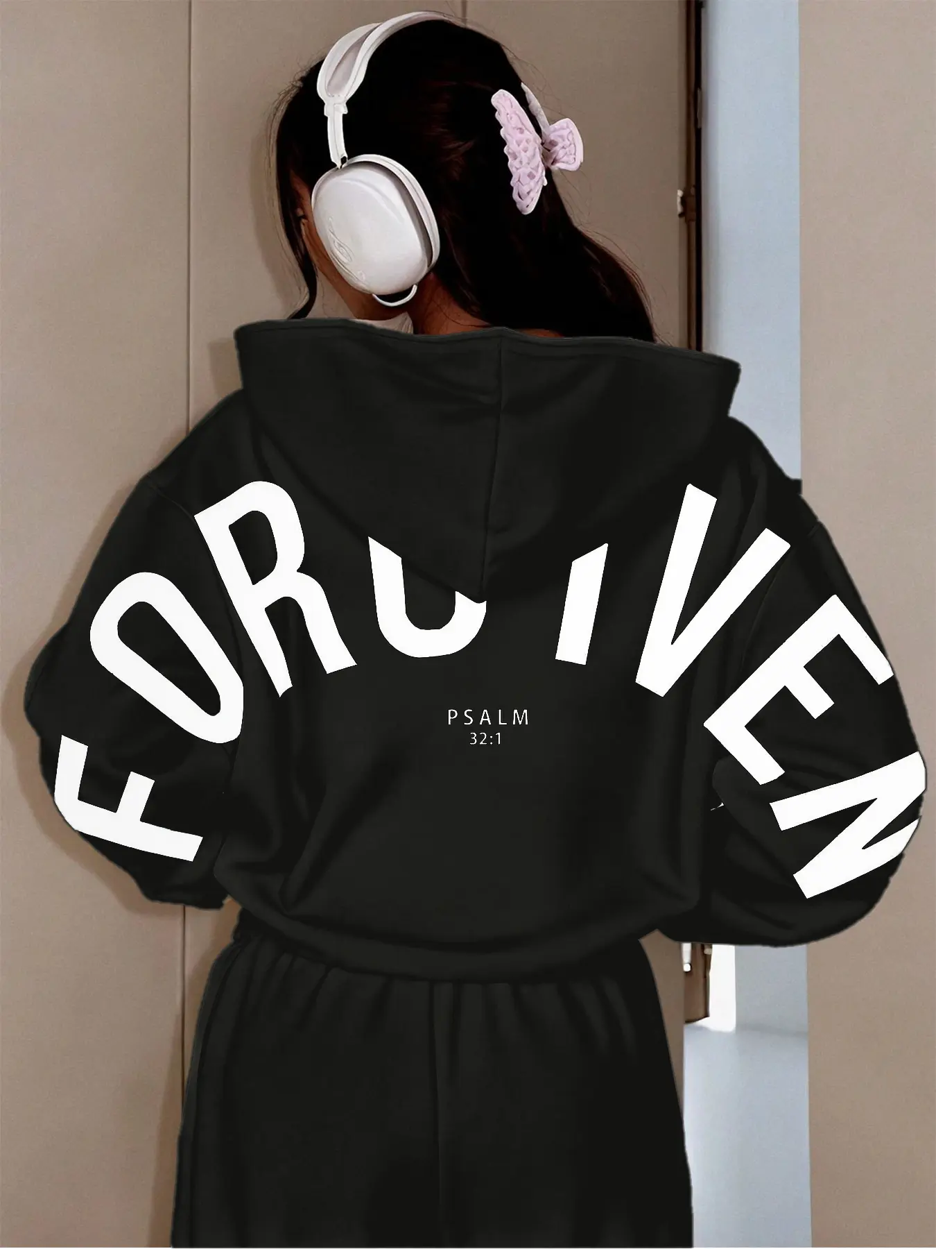 Women's Hooded Sweatshirt Drawstring Fleece Lined Holiday Limited Edition Fashion Trend Street Casual Vintage Youth Festival Simple Campus Natural Comfortable Soft Skin-Friendly Letter Print