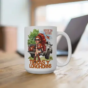 Texas Hook'em Horns Mug, Texas Longhorn Head, Texas football, Texas Hook Em Horns Mug, Texas Mug, Bull Mug 15oz