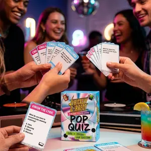 Ultimate Pop Music Trivia Game 90s 2000s Edition Challenging Lyrics Quiz Card Game for Parties Social Gatherings Fun Night Out Nostalgic Music Experience Gen X Millennials Gen Z High Quality Card Set Perfect Gift Music Fans Interactive Play Group Activity