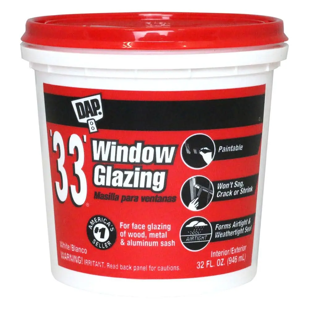 '33' Window Glazing 32 oz. White Latex Interior/Exterior Window Glazing Compound