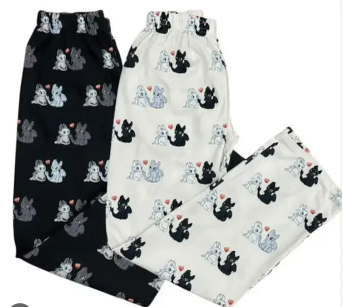 Couple Dragon Hearts Pajama Pants, Unisex Long Sleepwear Cute Dragon Bottoms for Relaxing Nights, Ideal Gift for Valentines Days
