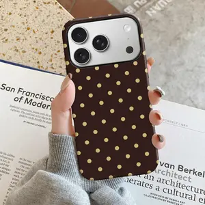 Chocolate Polka Dot Design Mobile Phone Case 2 in 1 Case for iPhone 17 Pro Max/16 Pro Max /15Pro Max 15/14/13/12 & Samsung S26 /S25Ultra Great Gift