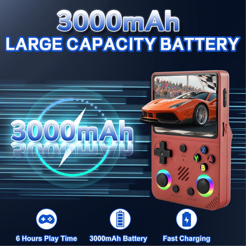 RG36PRO Retro Handheld Game Console - Open Source System,3.5"IPS Screen,30,000+ Classic Games,64G TF card, 3000mAh Battery,Portable Gaming Player for Travel,Gift for Teen or Partner -Black