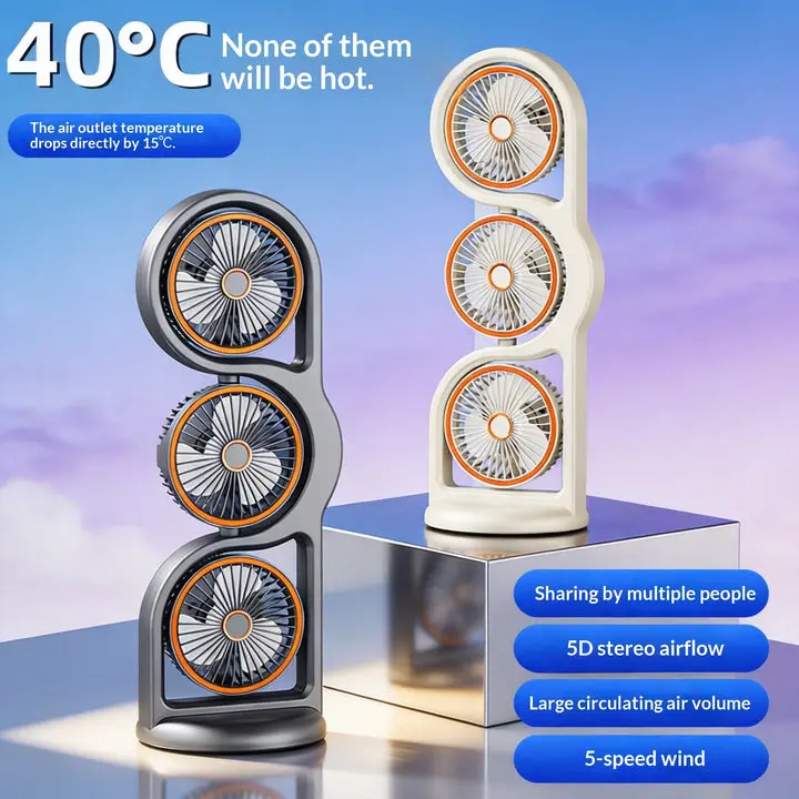 Multifunctional High-Wind-Force Three-Speed Fan With Night Light Dormitory And Outdoor Desktop Fan