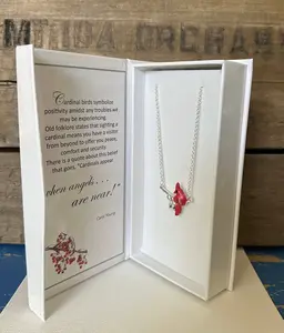 Cardinal with Hearts Necklace