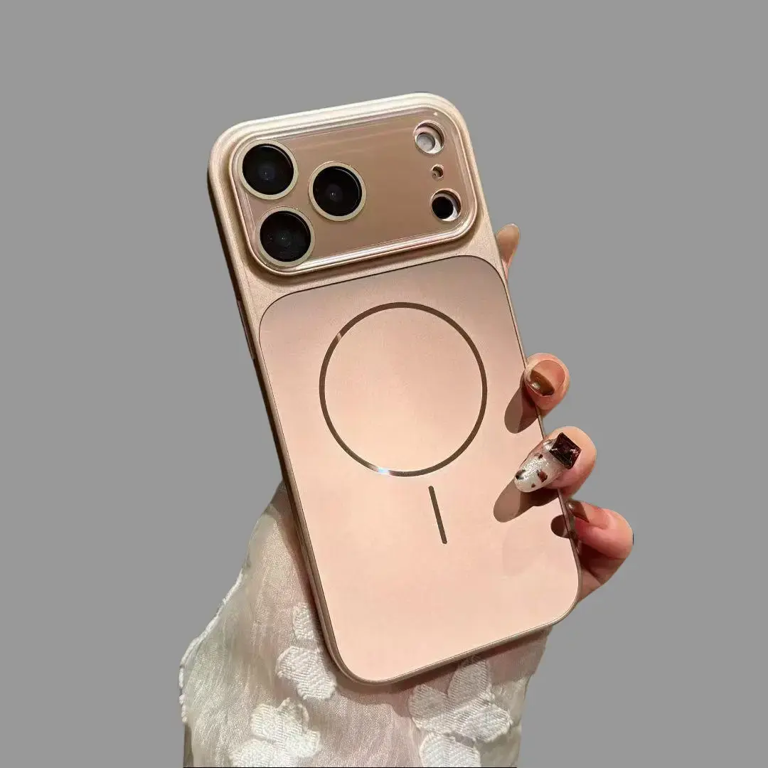 Minimalist Aurora Fine Magnetic Matte Smartphone Case with All-Inclusive Protection, Shockproof Drop-Resistance, Customized Camera Lens Film, Compatible with iPhone 17/16/15/14 Pro Max, Mobile Phone Accessory