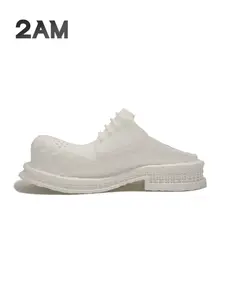 2AM｜ Derby Half Slip-On Moonwalk Series 3D Printed One-Piece Casual Shoes, Unisex Fashion Sneakers for Daily Wear & Outdoor Activities