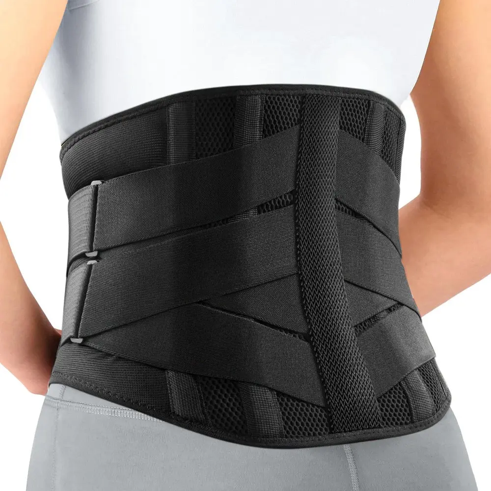 Lumbar Support Belt, Ergonomic Back Saver, Ergonomic Back Protector, Breathable Mesh Back Support for Weightlifting and High-Intensity Workouts, Back Brace for Women Men and Splints, Adjustable waist wrap, Waist Training Belt