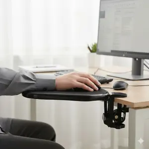 Ergonomic Wrist Rest Pad for Gaming Office & Drawing, Anti-Slip Multi-Angle Adjustable Stand, Portable Detachable Mouse Keyboard Arm Support, Relieve Carpal Tunnel Syndrome and Pain, Desk Extension Holder