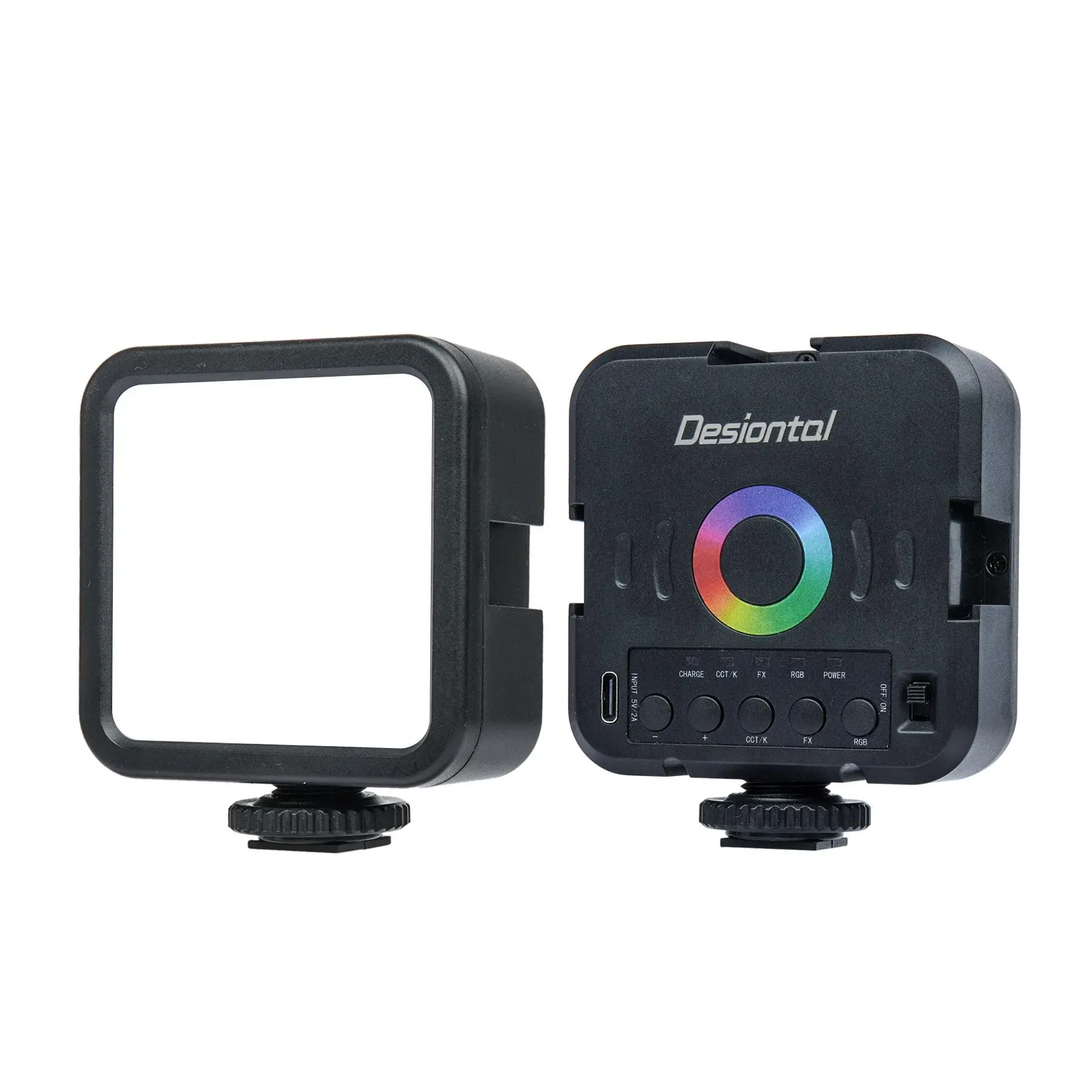 7W 1200mAh Handheld Video Light, USB Rechargeable RGB Full Color CRI95 2500k-9000K Dimmable Panel Light, Portable Lightweight Video Fill Light for Liv