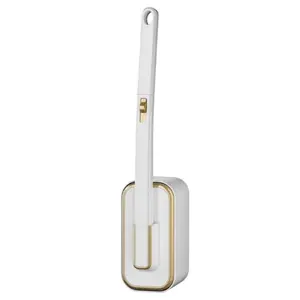 Wall Mount Toilet Brush Set, Toilet Cleaning System, Toilet Wand, with 12 Disposable Refill Heads, Bathroom Cleaning Tool, No Mess No Drip Holder, Hands-Free Hygienic Toilet Cleaner for Home & Office