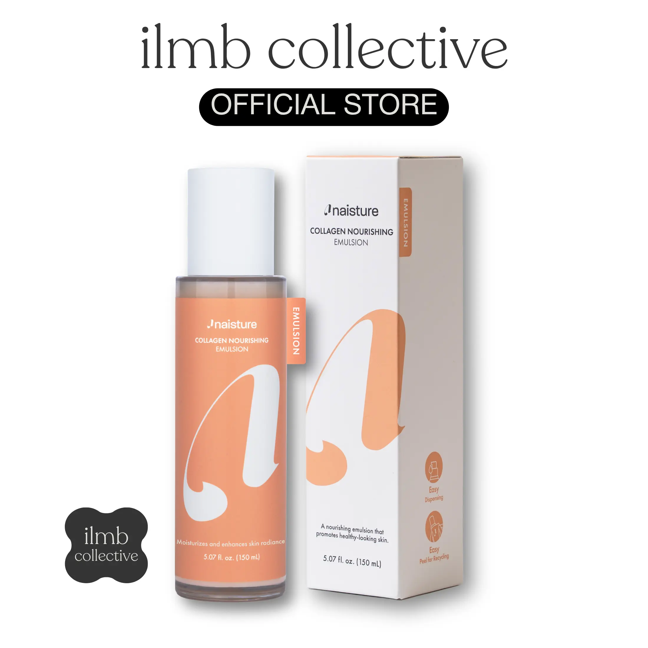 Naisture Collagen Emulsion Lightweight Face Moisturizer for Layering Hydration, & Skin Barrier Support