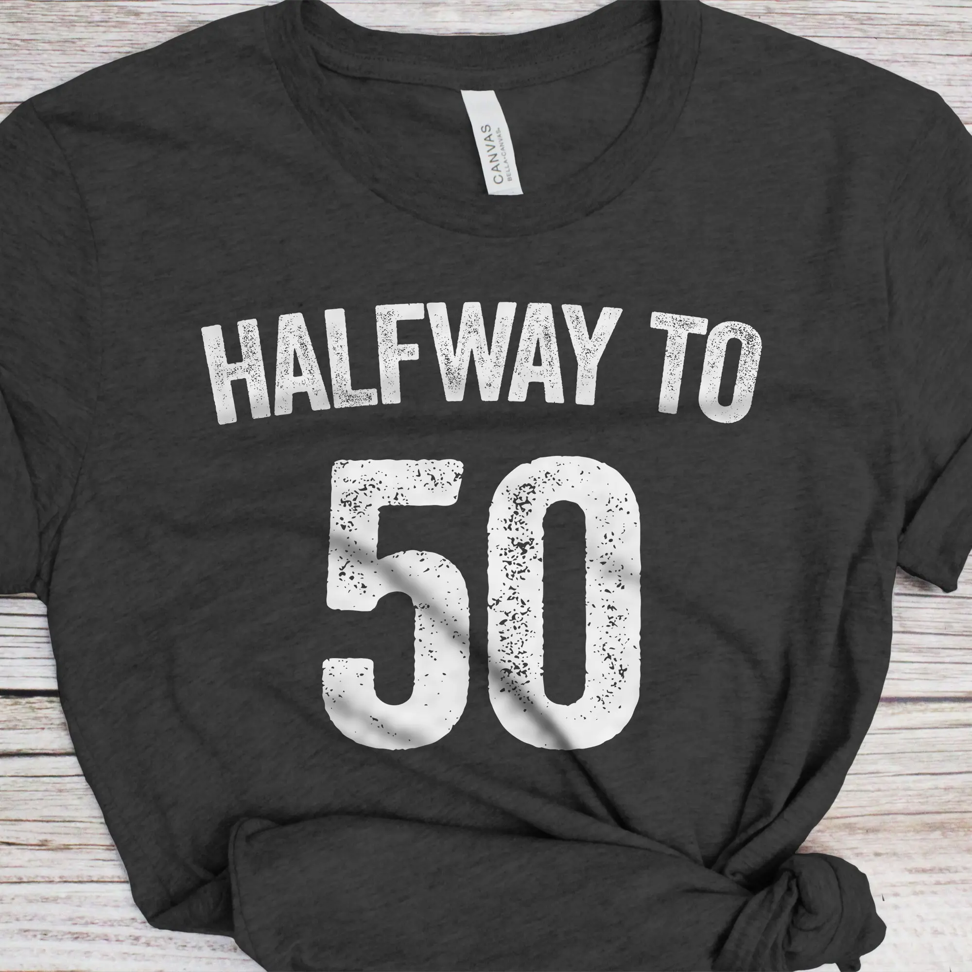 Halfway To 50 T-Shirt Funny Mens Womens 25th Birthday Gift Idea Halfway To 50 Shirt 25AF Adult Humor Present Gag Joke Vintage 2000 TShirt Turning 25 Years Old Fun BDay Party Outfit Graphic Tee