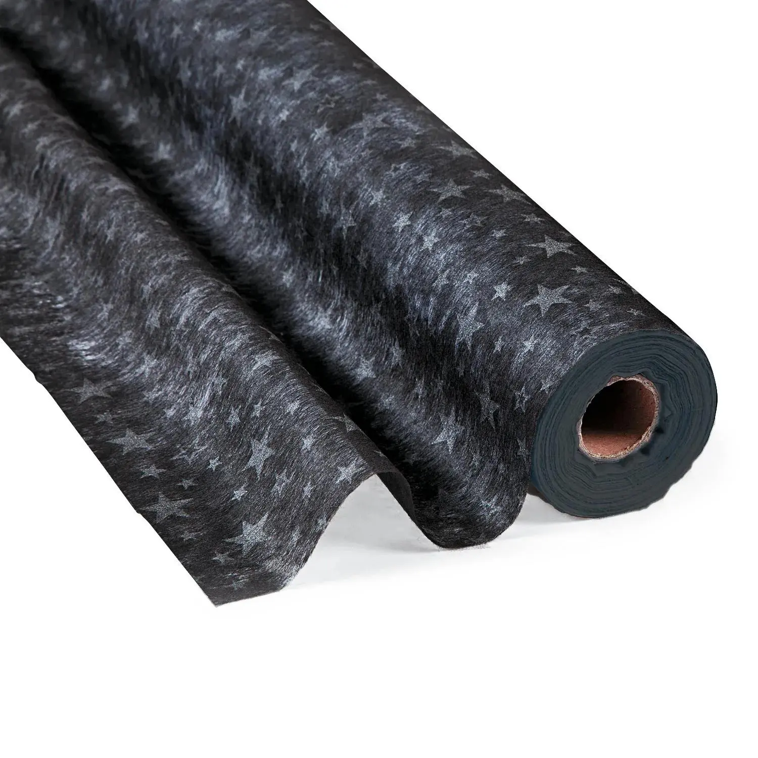 100 Ft. x 3 Ft. Black with Silver Stars Printed Gossamer Roll