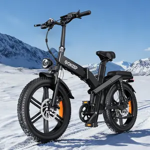 GOKEEP Adult Electric Bike, Peak 1000W Motor, 48V Dual Removable Battery (13.5Ah/7.8Ah), 40-62 Miles Range, 20MPH Top Speed, 20"×4" Fat Tire Foldable E-Bike for All Terrain