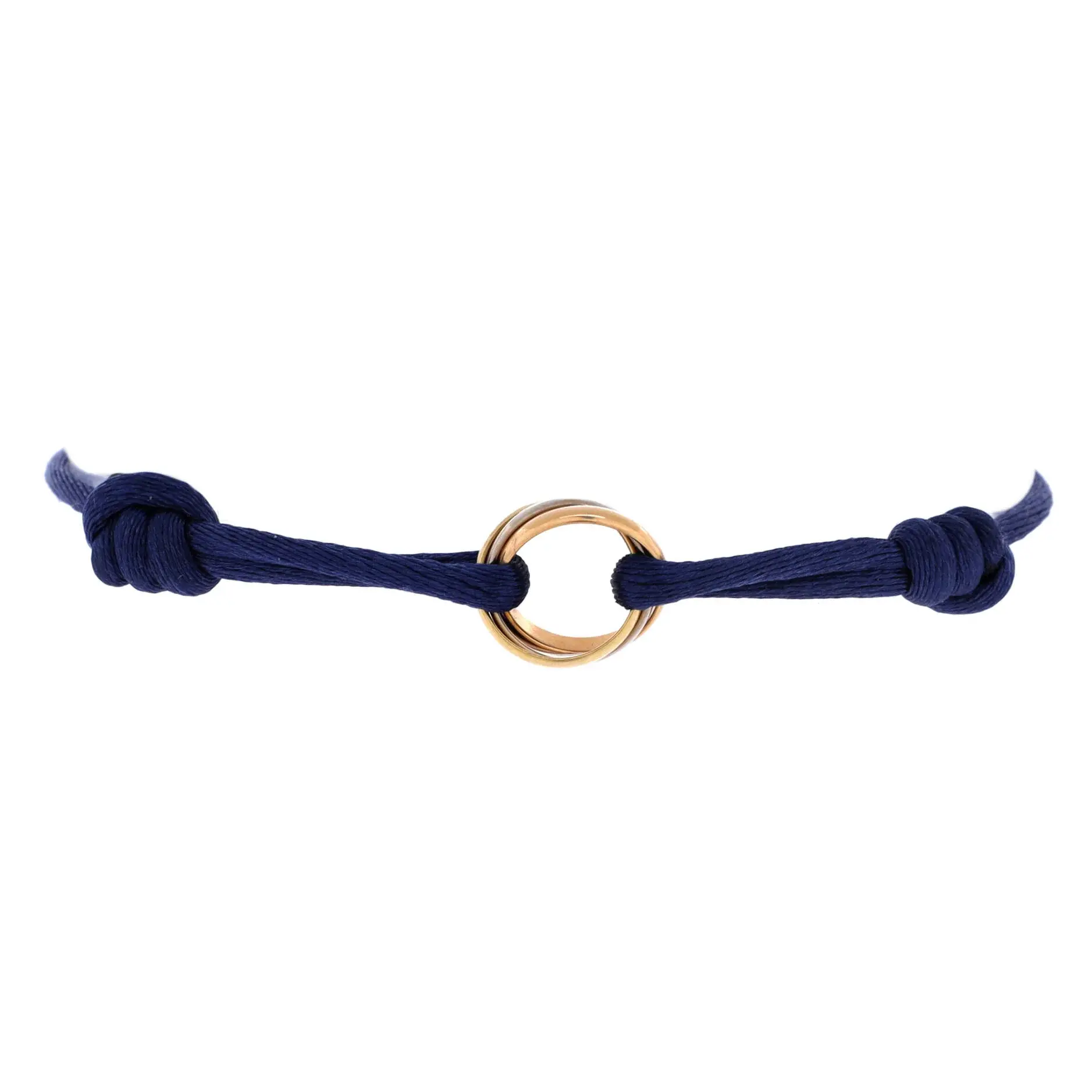 Pre-owned Cartier Trinity On Cord Bracelet Silk Cord with 18K Tricolor Gold by Rebag