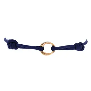 Pre-owned Cartier Trinity On Cord Bracelet Silk Cord with 18K Tricolor Gold by Rebag