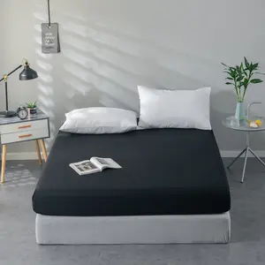 Pure Color Bed Sheet Mattress Cover, Simple Style Polyester Fiber Rectangular Dustproof Matress Protector, Suitable for Bedroom Hotel Dormitory, Protective Sheets