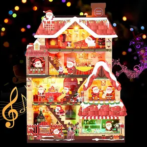 Christmas Cards, Lights and 3 Music 3D Pop Up Merry Christmas Card, Xmas Card