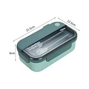 Outdoor and indoor family essential, exquisite rectangular high-value lunch box made of PP plastic, microwave-safe, Microwavable Bento Box, suitable for office workers and students, high-value bento box, tableware spoon, food-grade storage box