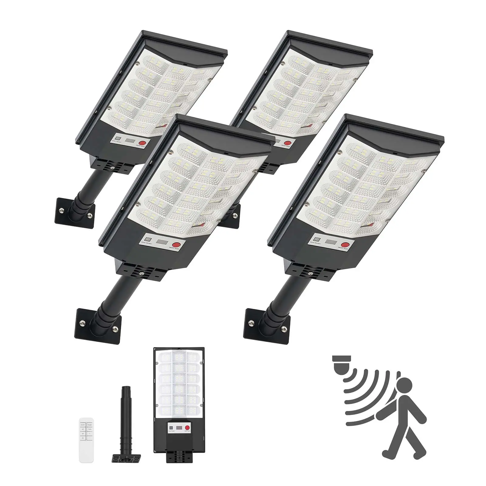 【DealsForYouDays】VEVOR 4 Pack 500W Solar Street Lights Outdoor,50000LMCommercial Parking Lot Lights Dusk to DawnLED Flood Security Lamp with Motion SensorIP65 Waterproof Outdoor Lightingfor Driveway Yard,campingessentials,outdoorfurnitureset,campinggear