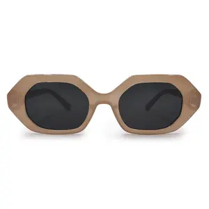 Topfoxx Came To Win - Nude Geometric Unisex Sunglasses with UV 400 Protection
