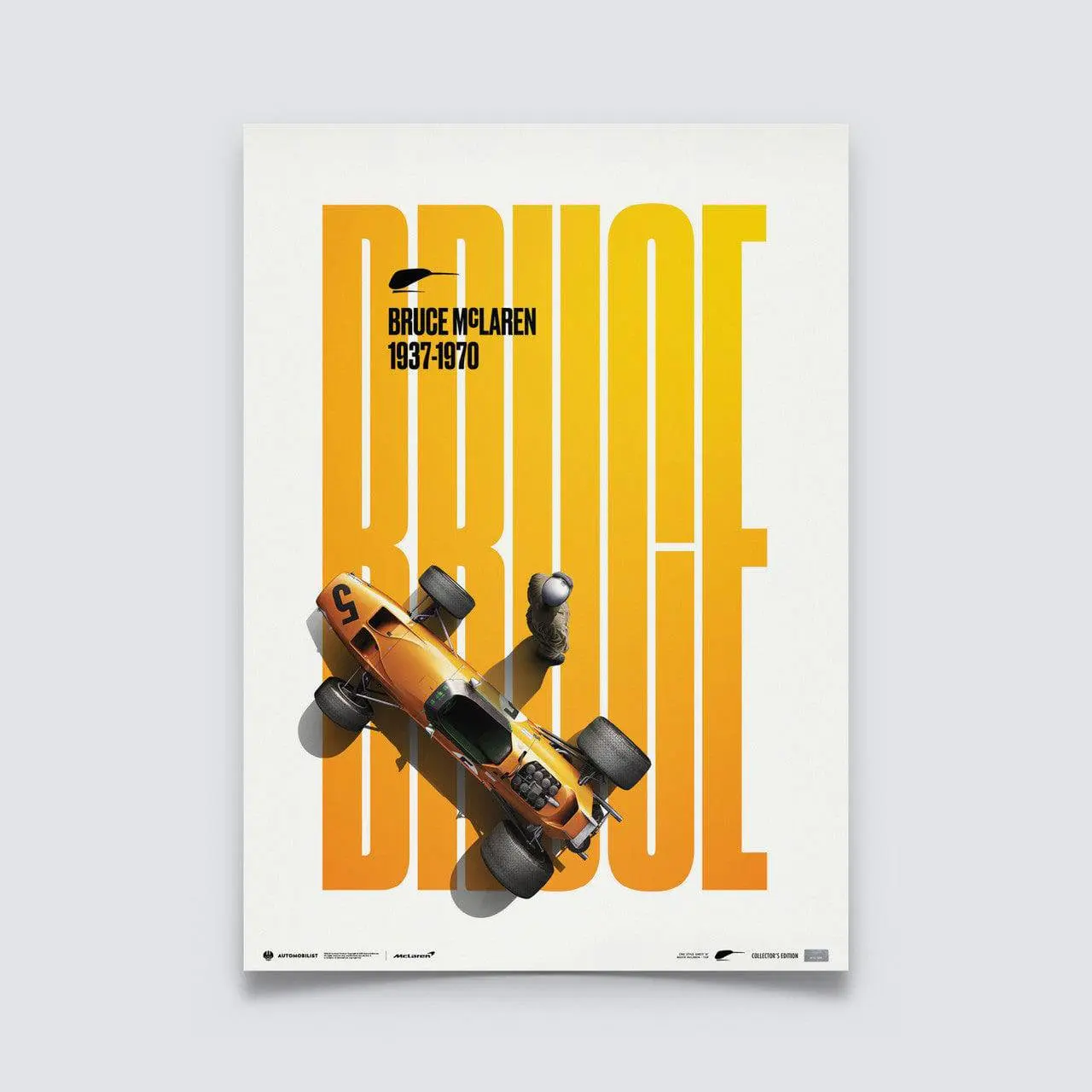 McLaren Bruce McLaren Special | 1968 Spa-Francorchamps Circuit Papaya Orange | Collector's Edition McLaren Poster