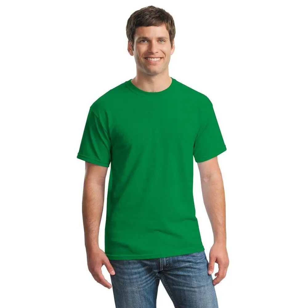 Gildan Menswear Casual Plain Round Neck Short-Sleeve Adult Unisex Heavy Cotton 5.3 oz. T-Shirt - Antique Irish Green, Seamless, Classic