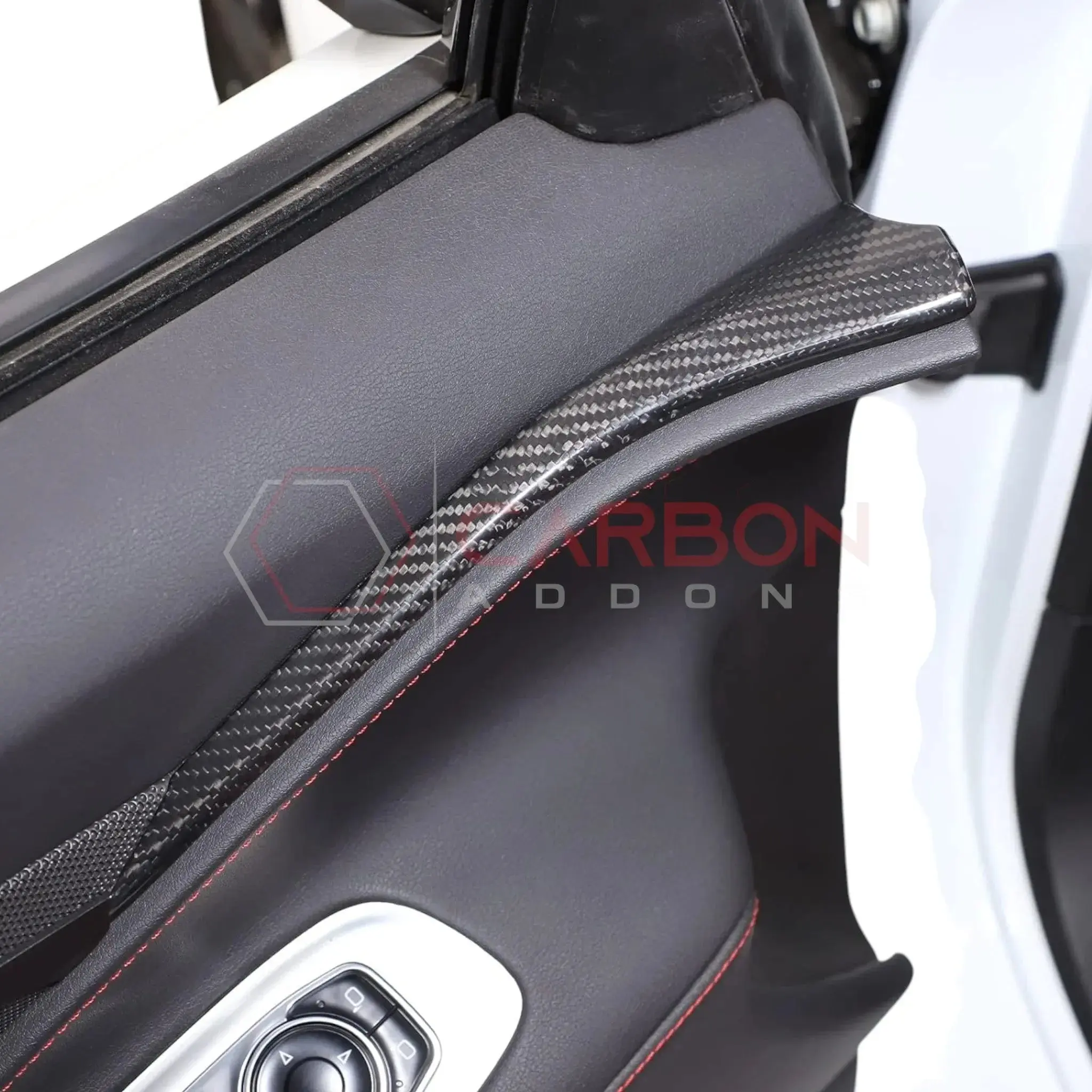 C8 Corvette Real Carbon Fiber Door Panel Upper Trim Covers (2020-2025)
