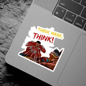 Think Mark Think Meme Vinyl Sticker, Omni Man Comic Scene Decal, Dark Humor Superhero Sticker for Car Laptop Phone, Fan Gift