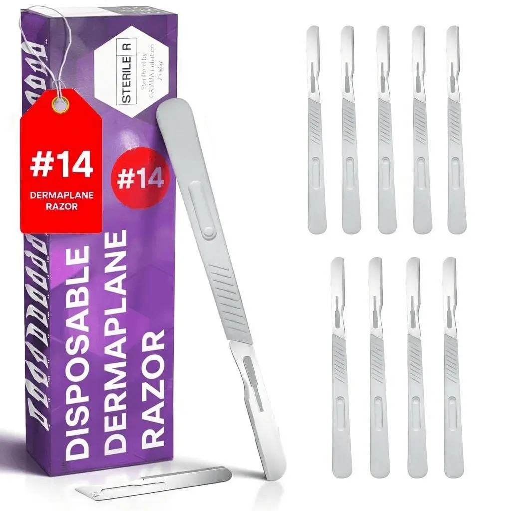 MyMed Disposable 14R Dermaplane Razors, Dermaplaning Razors - Pack of 20 Dermaplane Razor for Women Face, Women's Disposable Shaving Razors
