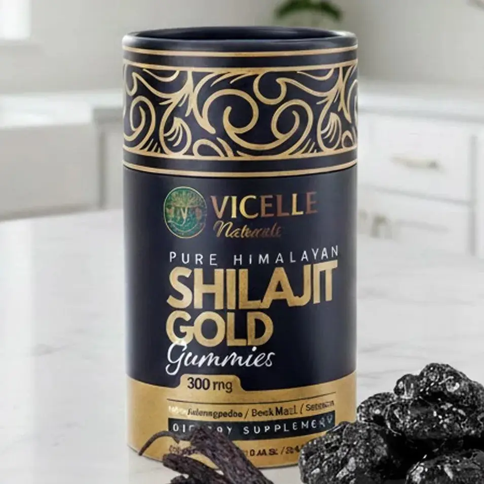Vicelle Naturals Pure Himalayan Shilajit Gold Gummies – 300mg Shilajit with Ashwagandha, Black Musli & Gokshura, 60 Gummies, Dietary Supplement