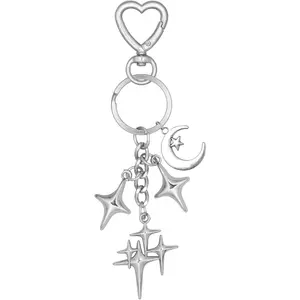 Gold Cross Cute Initial Keychain Bag Charm Jesus Purse Charms Keychain, Handbag Backpack Car Accessories keychians for Kawaii Bag Accessories Charms