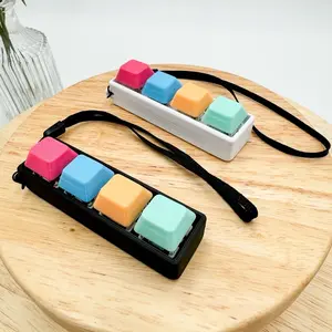 Clickies Mechanical Keyboard Keychain - Colorful Keychain with Black Cord, Includes 4 Colorful Keys