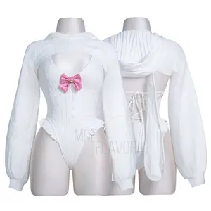 Bunny Hoodie and Bodysuit Sweater Cotton Fit Womenswear